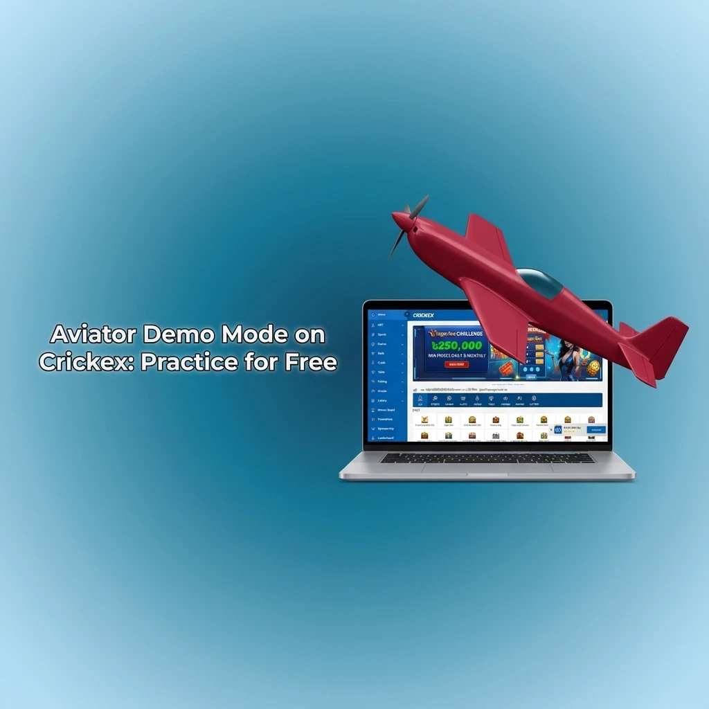Crickex Aviator demo mode interface showing free practice gameplay with virtual funds and multiplier features