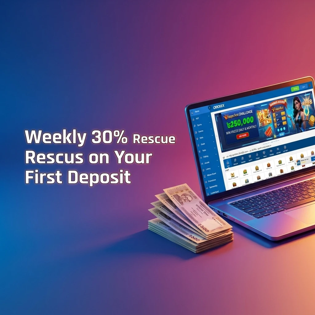 Crickex Weekly 30% Rescue Bonus on first deposit up to BDT 15,000 for Bangladesh players with 3x rollover