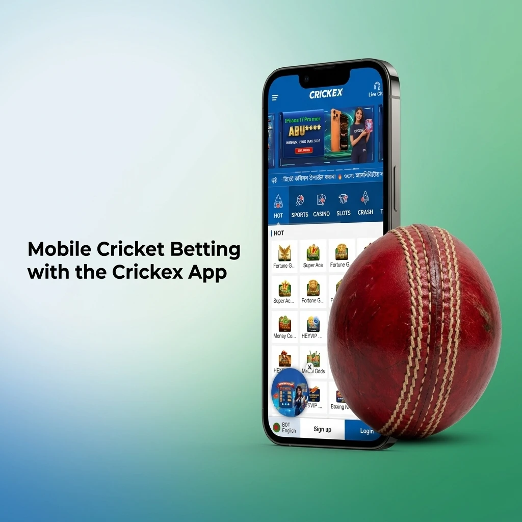 Crickex mobile app for cricket betting on Android and iOS with live betting, deposits, and withdrawals in Bangladesh