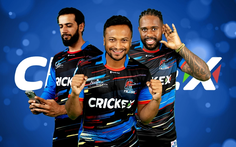Following the Caribbean action with Crickex’s sponsorship of the Antigua & Barbuda Falcons in major cricket leagues.